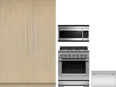 5 Piece Package Includes Refrigerator, Freezer, Range, Microwave And Dishwasher